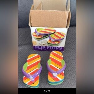Clay Art Flip Flops Slat & Pepper Shaker new in box